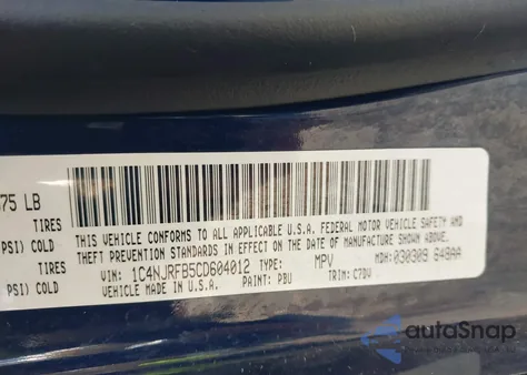2012 Jeep Patriot Latitude from USA, damaged, VIN 1C4NJRFB5CD604012